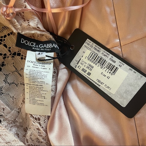 DOLCE & GABBANA
Pink Floral Lace Shift Gown Mini Dress - Picture 8 of 11